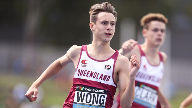 Ashley Wong won the 100m in his age group.(Photo by Mark Kolbe/Getty Images)