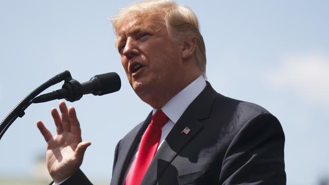 President Donald Trump speaks at Krasinski Square at the Royal Castle in Warsaw. (Pic: Evan Vucci/AP)