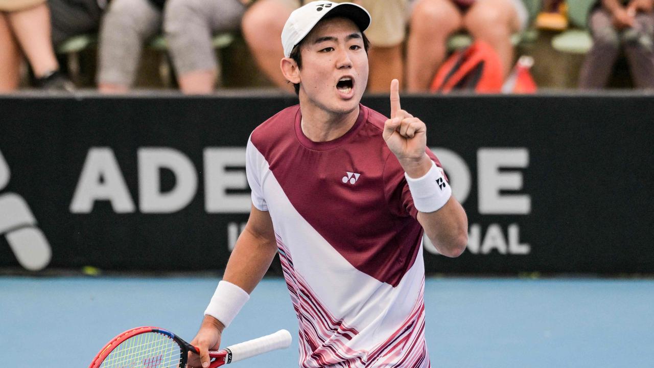 Japan's Yoshihito Nishioka defeated Australia's Alexei Popyrin to reach the semi-finals. Picture: AFP