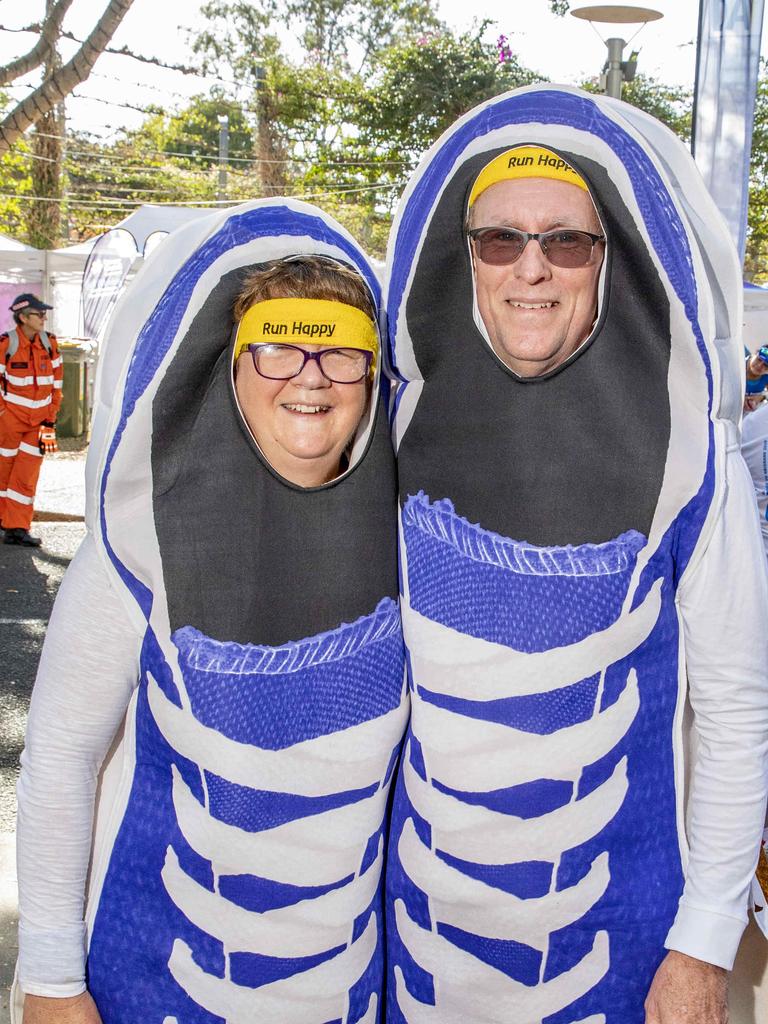 Katrina and Andrew Chisholm from Sunnybank Hills at the Bridge to Brisbane 2019 at South Bank, Sunday, August 25, 2019 (AAP Image/Richard Walker)