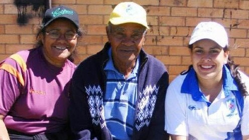 Rheanna Lotter (right) with her grandfather whose totem she named her business after.