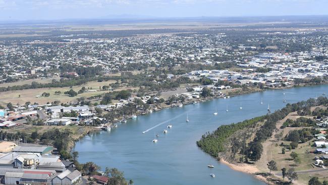 AERIAL IMAGE: Bundaberg and the Burnett River.