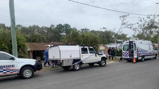 Police established a crime scene after a woman's body was found at a Kallangur home. Picture: Isabella Holland