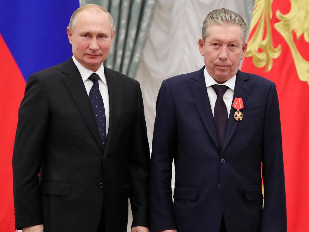 Russia's President Vladimir Putin and Chairman of the Board of Directors of Oil Company Lukoil Ravil Maganov in 2019. Picture: Mikhail Klimentyev / SPUTNIK / AFP.