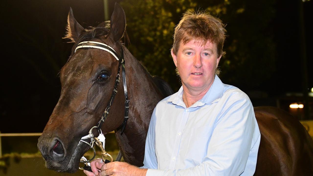 Trainer Tom Dougall and his horse Golden Goal who was the last horse to beat raging Melbourne Cup favourite Incentivise. Picture: Trackside Photography