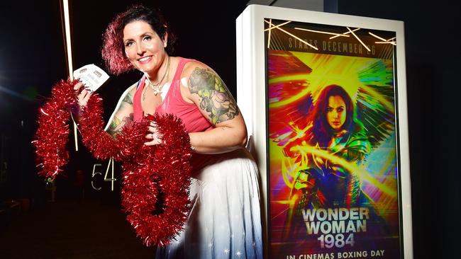 Wonder Woman fanatic Aleesha Shimeld pre-booked her tickets to see Woman Woman 1984 on Boxing Day. Picture: Shae Beplate.