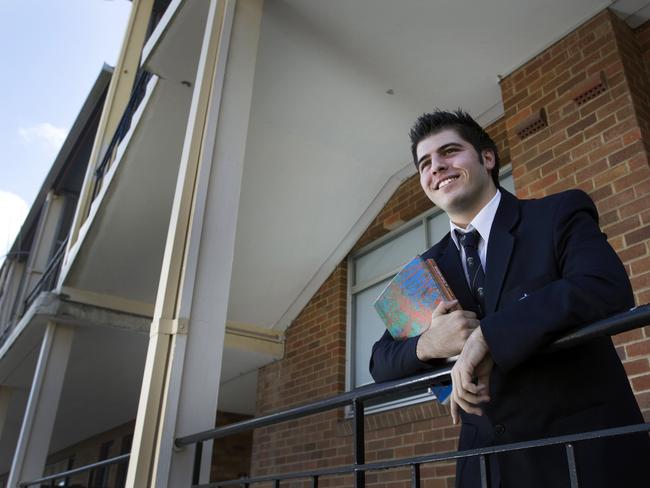 Singer Mark Vincent at De la Salle College in Cronulla.