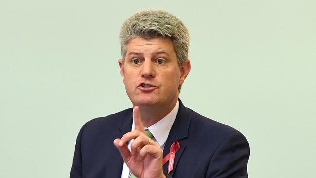 Minister for Local Government Stirling Hinchliffe, pictured in Parliament today, said there would be no interruptions to day-to-day services. Picture: AAP/Dave Hunt