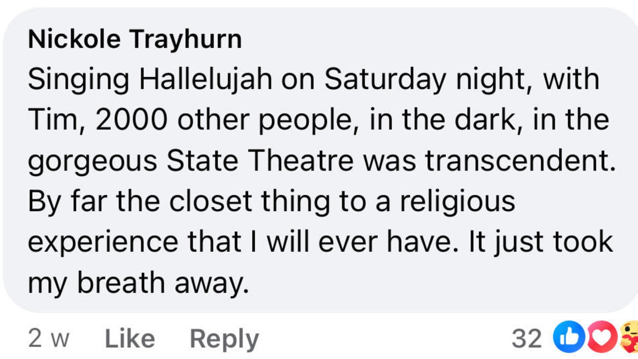 One of the many glowing reviews of Tim's performance in Sydney.