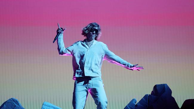 The Kid LAROI performing at the 2021 MTV Video Music Awards at Barclays Center in Brooklyn. Photo: Theo Wargo