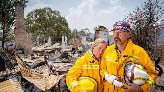 CFA couple George and Fiona Kucka lost two farmhouses on their Guys Forest property. Picture: Simon Dallinger