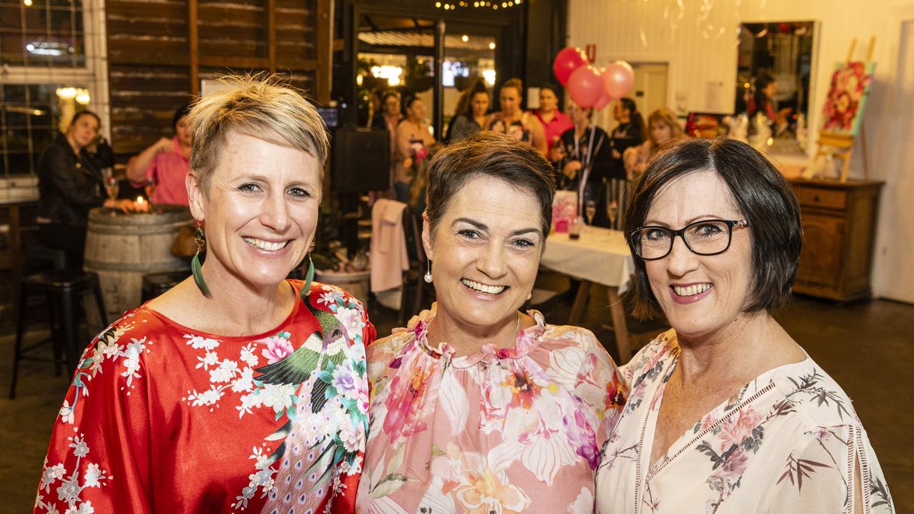 Team JKL (from left) Katie Wright, Janelle Cartwright and Leigh Lucht organised the ladies cocktail night fundraiser for Protea Place at the Royal Hotel, Friday, April 29, 2022. Picture: Kevin Farmer