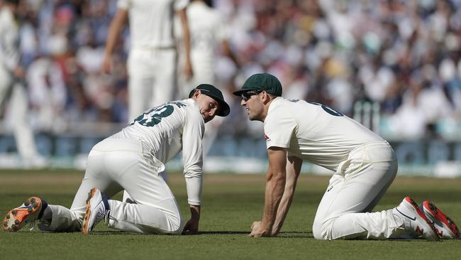 Marnus Labuschagne and Mitchell Marsh in the field. Picture: Getty Images