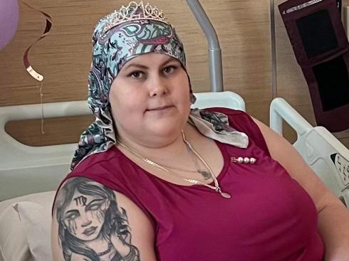 Kahla Gardoll, 21, is battling leukemia away from home and staying in Adelaide with help from the Sony Foundation. Picture: Supplied