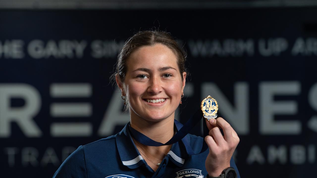 Charlotte Simpson won the VFLW best and fairest with Geelong, but ended up becoming a Saint. Picture: Brad Fleet