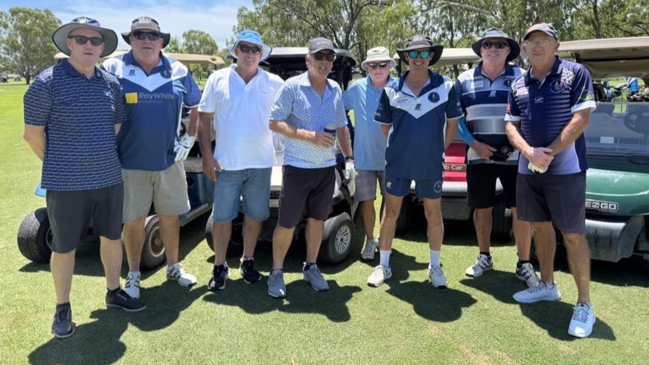 The McMurdo Motors and Rees R & Sydney Jones teams at the inaugural Brendon Hall Memorial Golf Day at the Rockhampton Golf Club on February 16, 2025.
