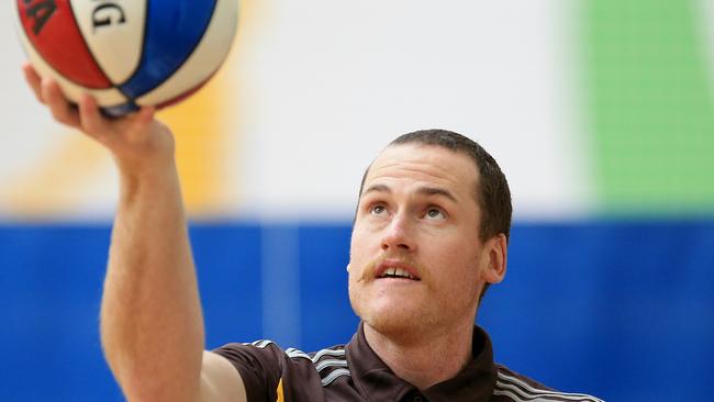 Roughy can still enjoy some social basketball with teammates. Picture: Wayne Ludbey