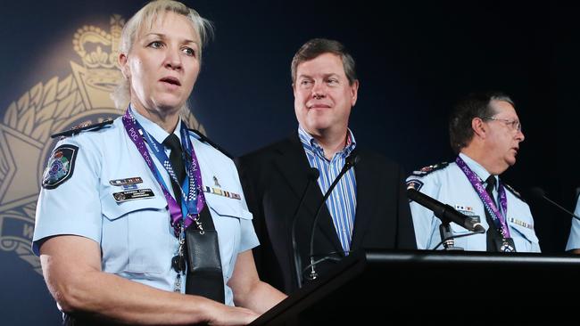 Katarina Carroll on duty with the Queensland Police Service ahead of the G20 Summit in Brisbane in 2014. Picture: Tara Croser