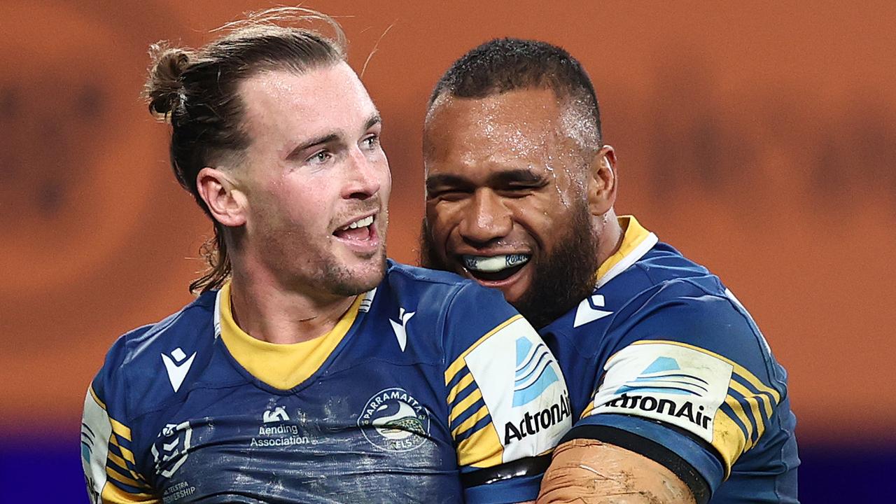 Eels stars Clint Gutherson and Junior Paulo will relish the state-of-the-art facilities at the Cntre of Excellence. Picture: Cameron Spencer/Getty Images