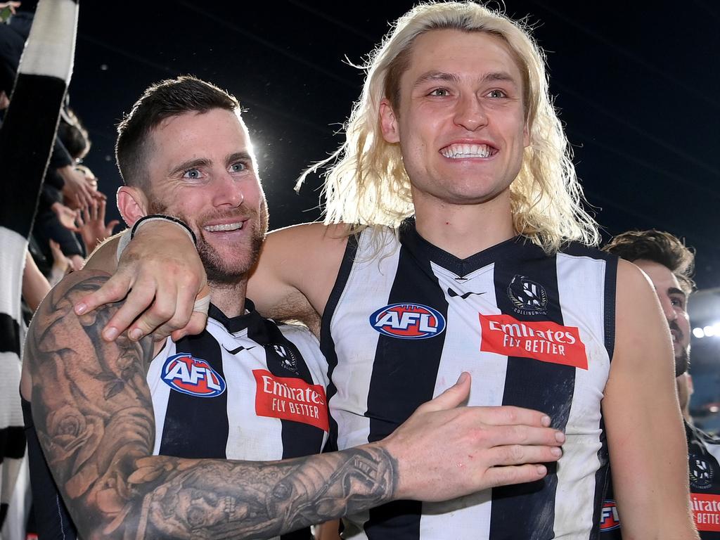 Collingwood’s defence could get Jeremy Howe back. Picture: Quinn Rooney/Getty Images