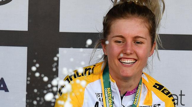 Amber Pate won the women’s race. Photo by Josh Chadwick/AusCycling