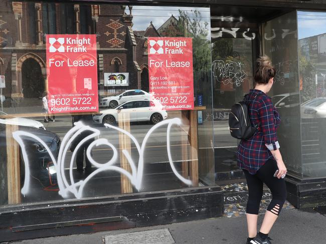 Local Coronavirus Impact 2 North. Generic images of Sydney road in Brunswick to go with Coronavirus coverage. A closed shop is seen on Sydney road. Friday, April 3, 2020. Picture: David Crosling