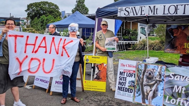 Save Mt Lofty volunteers (from left) Jo Noonan, Cath Jordan, Chris Meibusch. Mr Meibusch thanked the community for its help with the campaign against the Defence House Australia development