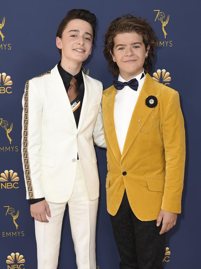 Stranger Things’ Noah Schnapp and Gaten Matarazzo. Picture: AP