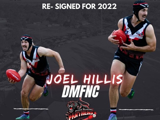 Devon Meadows star Joel Hillis has committed for 2022. Picture: Facebook