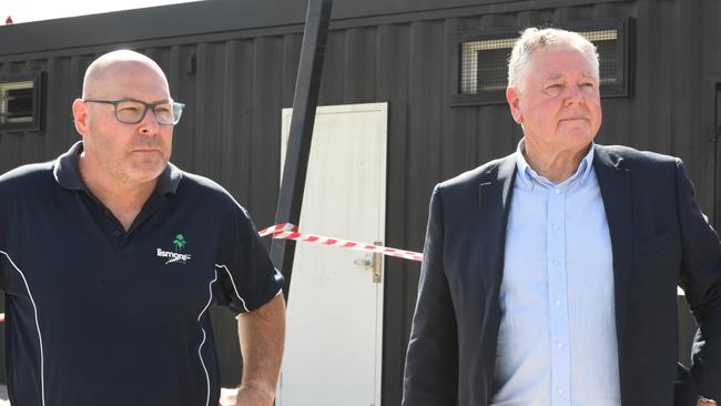 Left: Lismore Mayor Steve Krieg with Lismore City Council General manager John Walker. Picture: Cath Piltz.