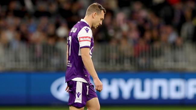 A dejected Brendon Santalab after his penalty miss. Picture: AAP