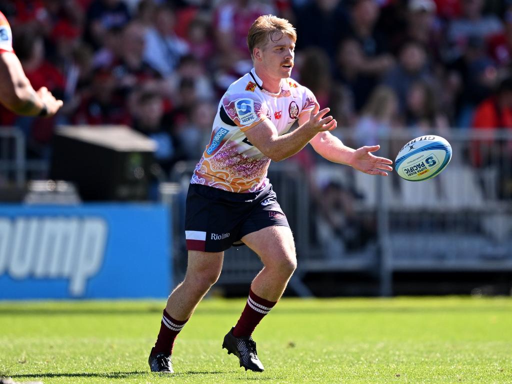 Harry McLaughlin-Phillips will start at flyhalf for the Reds on Saturday in Suva. Picture: Joe Allison/Getty Images