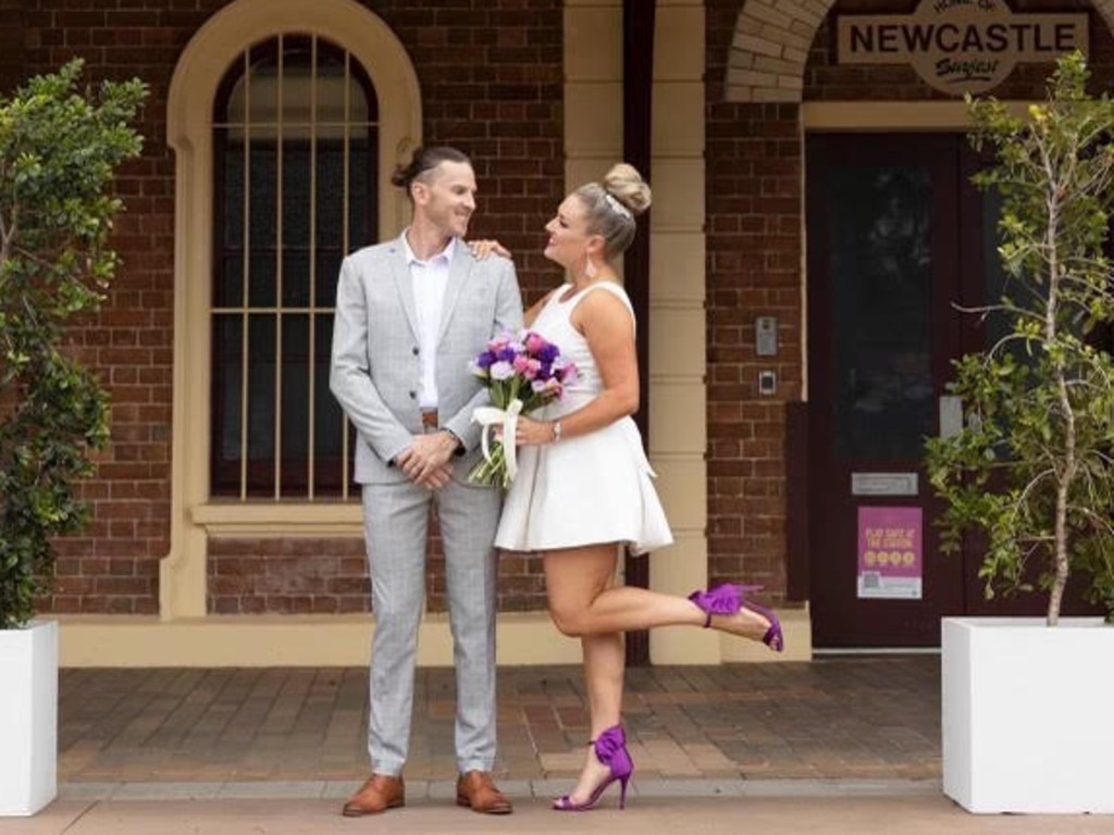 Eugenia Lewis and Rob Whiskin, pictured at their wedding in February, experienced the ultimate Tinder success story. Picture: Supplied