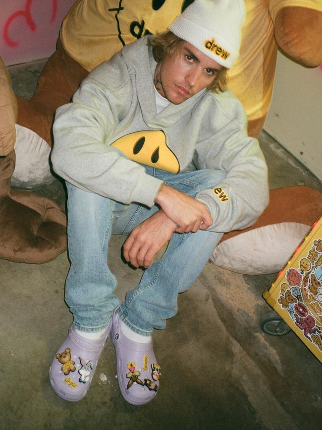 Bieber and his Crocs... Picture: Ryan Good for Crocs