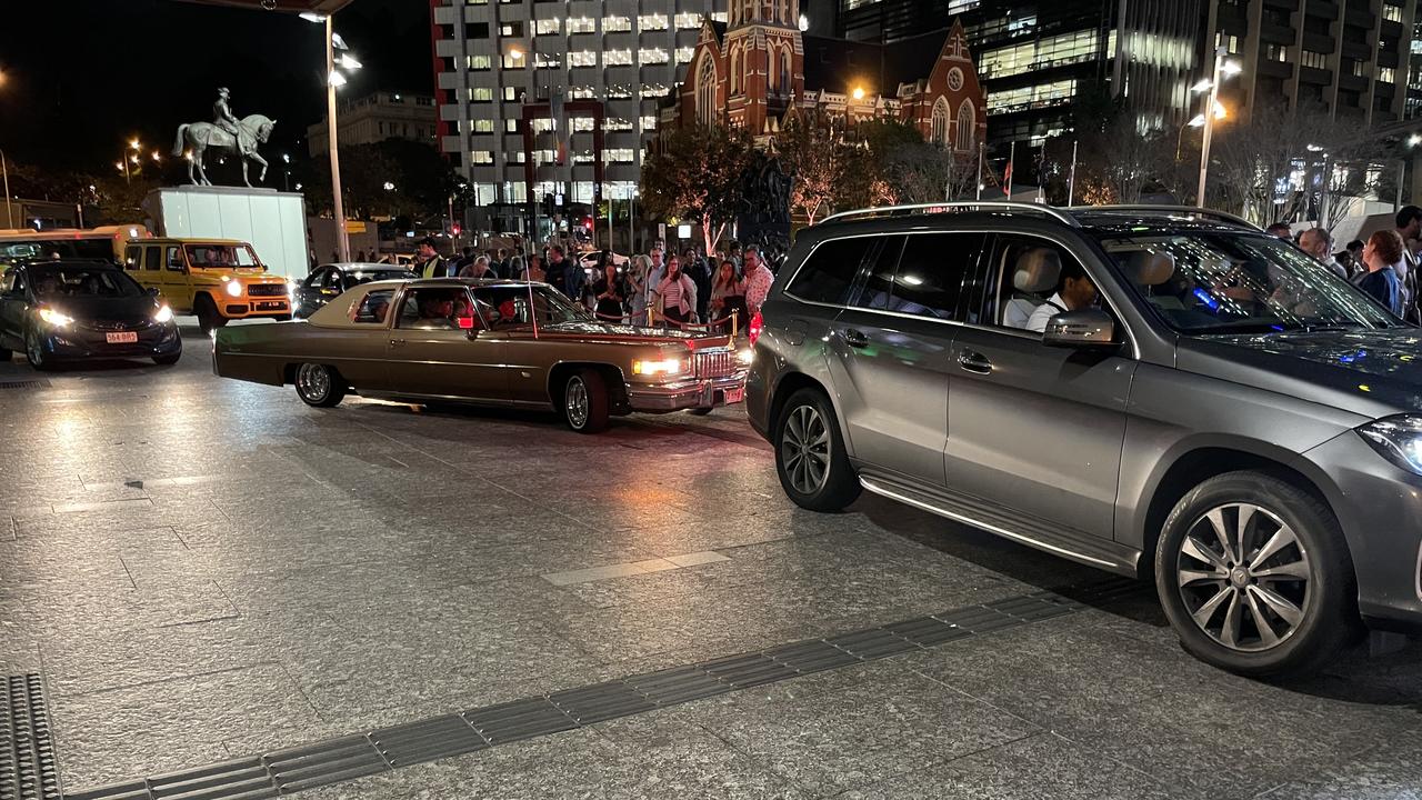 The line-up of cars outside City Hall was impressive.