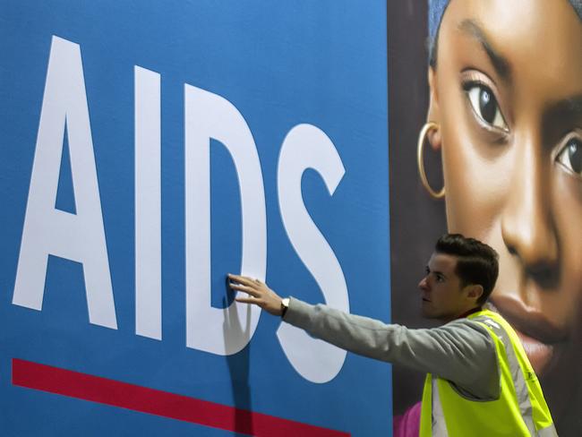 MELBOURNE,  AUSTRALIA- 18 JULY 2014: Generic photo of workers putting the finishing touches for the upcoming HIV Conference in Melbourne on Friday 18 July 2014.THE AUSTRALIAN  / LUIS ENRIQUE ASCUI