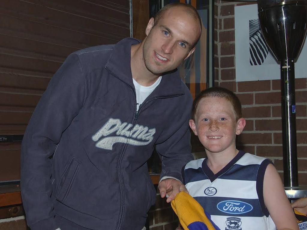 Chris Judd with another East Sandy junior who grew into an AFL player, Collingwood's Nathan Murphy.