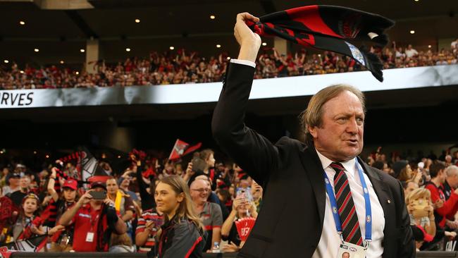 Former premiership coach Kevin Sheedy says he’s open to an increased presence within Essendon’s football department. Picture: George Salpigtidis