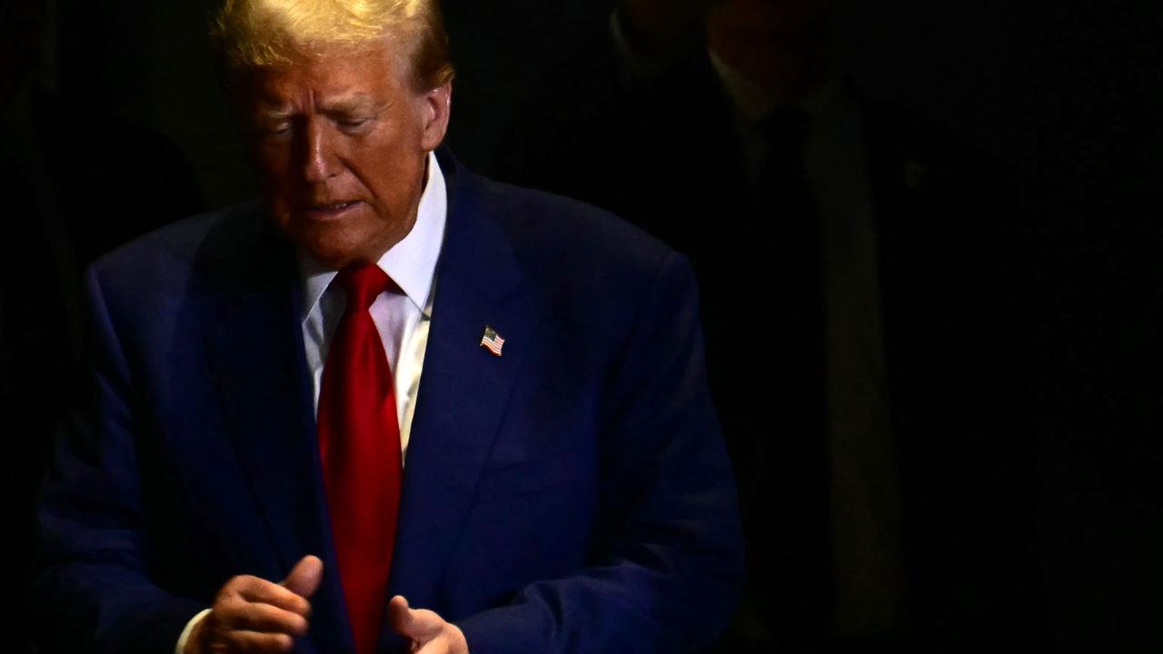 Mr Trump arrives at a town hall event in Georgia today. Picture: Jim Watson/AFP