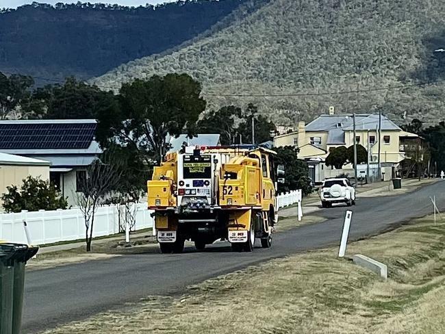 Multiple fire and rescue, and rural firefighters were called to a property in the Southern Downs reportedly fully engulfed in flame. Photo: Michael Hudson