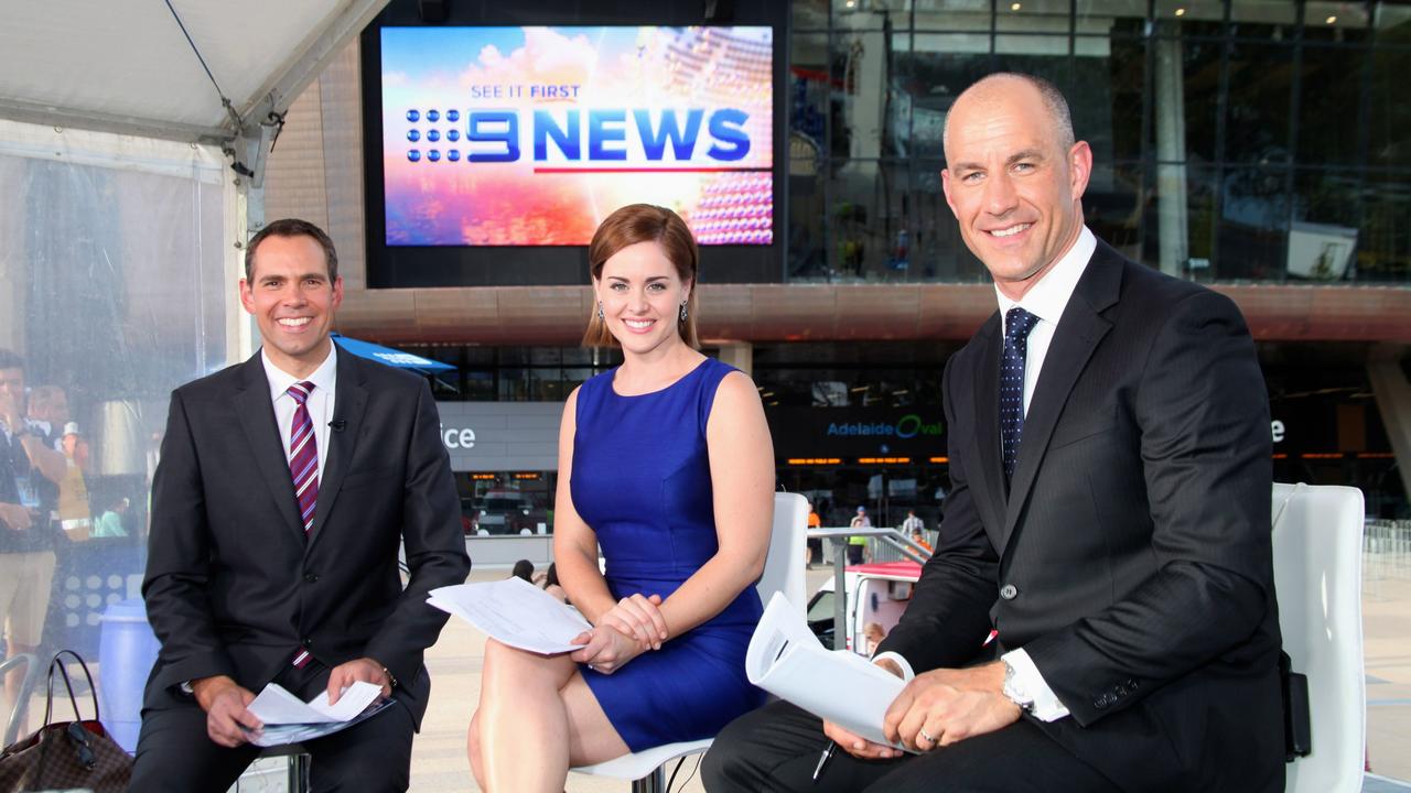 Brenton Ragless — on his first news bulletin at Adelaide Oval.