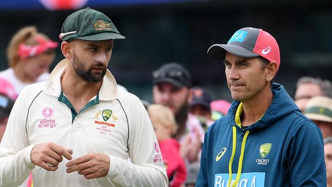 Nathan Lyon received some stern advice from Justin Langer early in his Test career. Picture: AAP