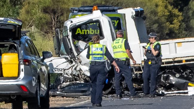 A 53-year-old Kudla man died at the scene of a horrific crash at Reeves Plains on Monday. Picture: Ben Clark