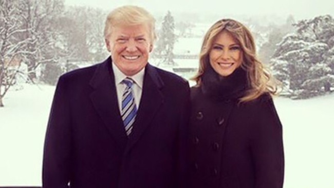 Melania Trump posted this picture on Twitter of her and the US President at the White House. Picture: Twitter/@FLOTUS