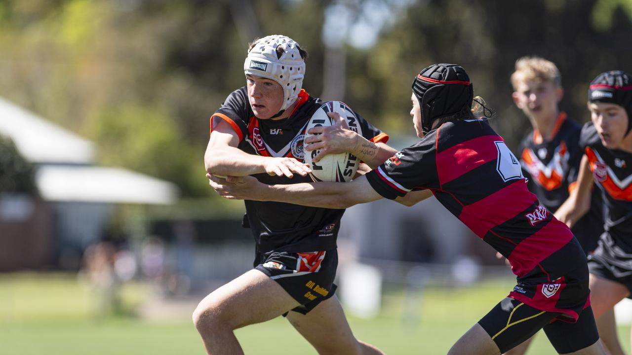 Will Fogarty for Southern Suburbs against Valleys in U13/14 boys Toowoomba Junior Rugby League grand final at Toowoomba Sports Ground, Saturday, September 7, 2024. Picture: Kevin Farmer