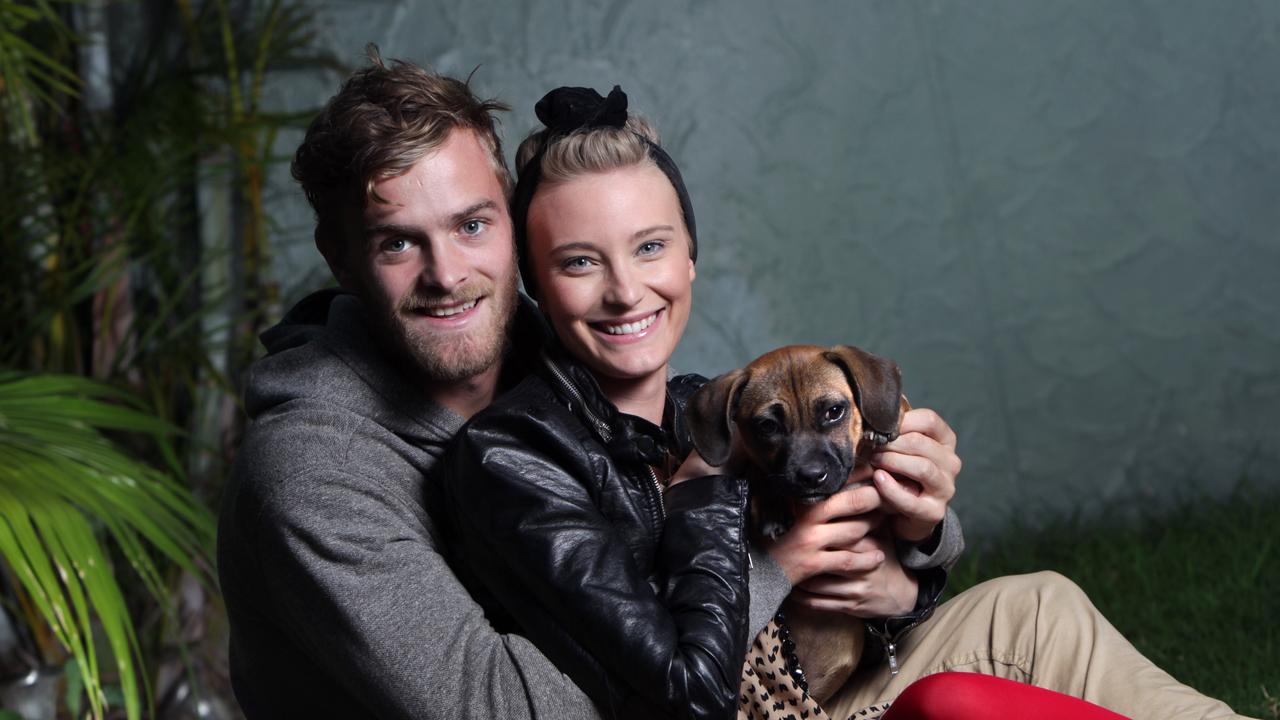 McCarthy in 2012 with his then-partner, Dani, and puppy, Jax.