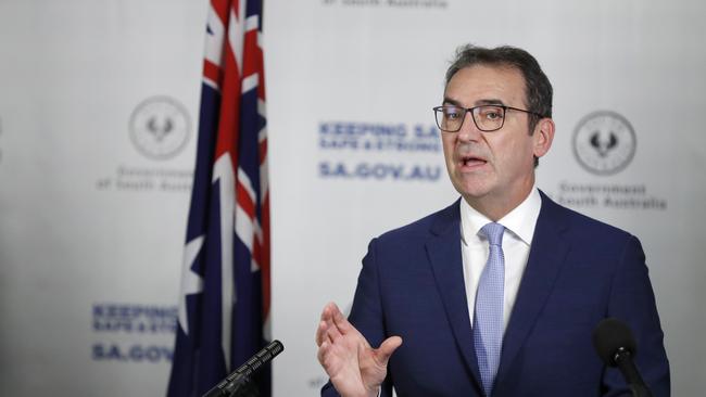 SA Premier Steven Marshall has said the border restrictions would not be easing “anytime soon”. Picture: AAP/Kelly Barnes