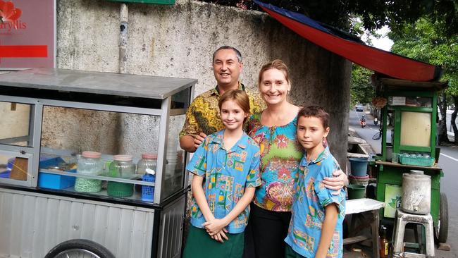 Manuel, Rachel, Julie and Carlos Moreno have been living and working in Indonesia for eight years.