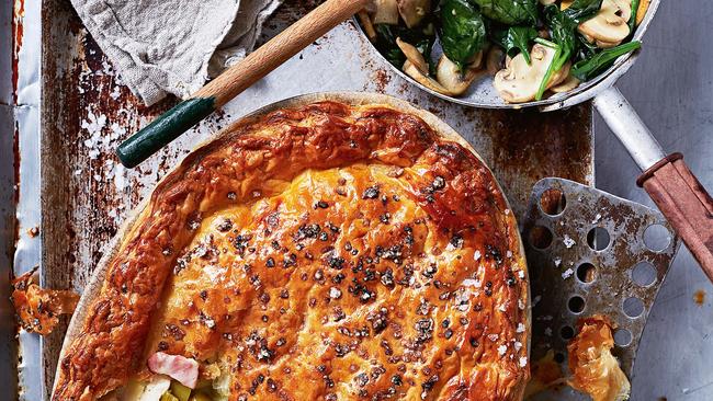 Chicken pie with mushrooms &amp; spinach. Picture: Guy Bailey