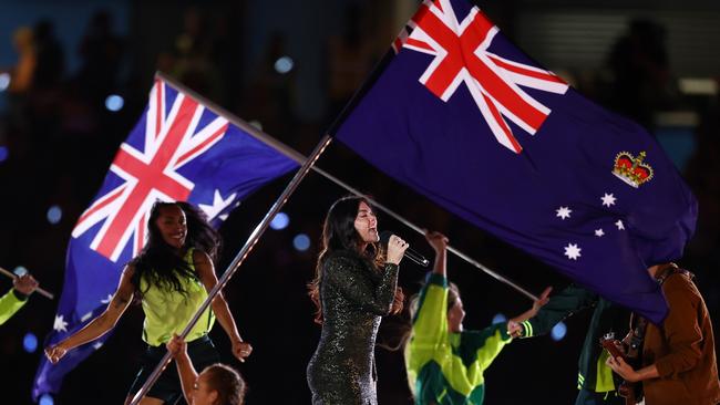 Australia’s Vanessa Amarosi performed at the closing ceremony in Birmingham last year. Picture: Michael Klein